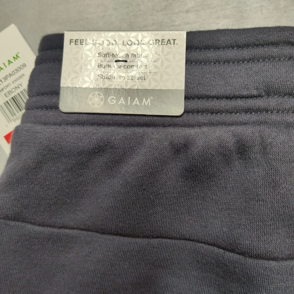 Gaiam Comfort Jogger Men Small Slim Fit Ebony Pull-On‎ Sweatpants NEW